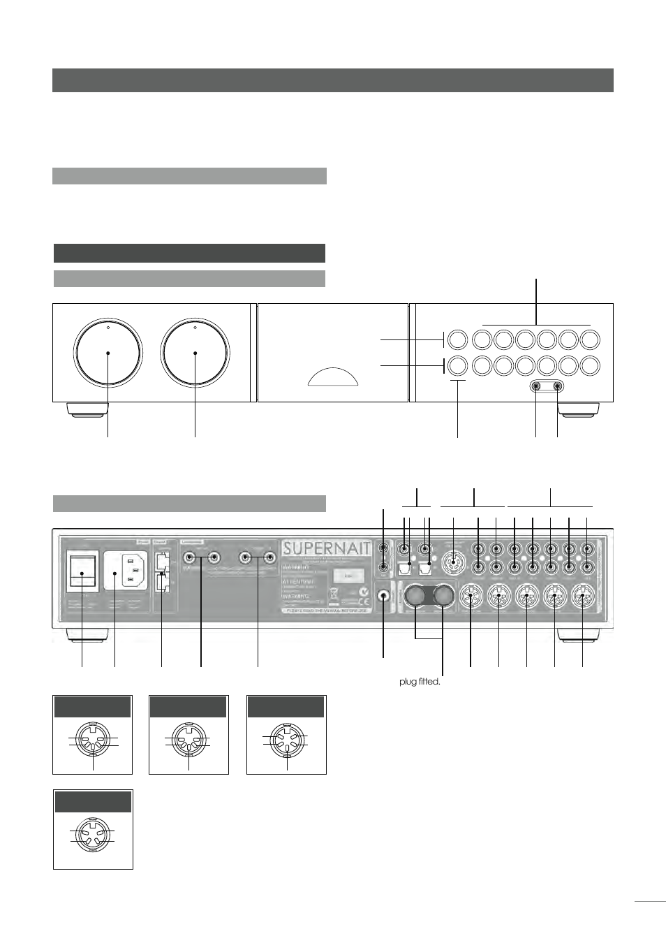 Supernait integrated amplifier, 20 supernait controls and connections, 1 supernait front | 2 supernait rear | Naim Audio NAP 500 User Manual | Page 21 / 44