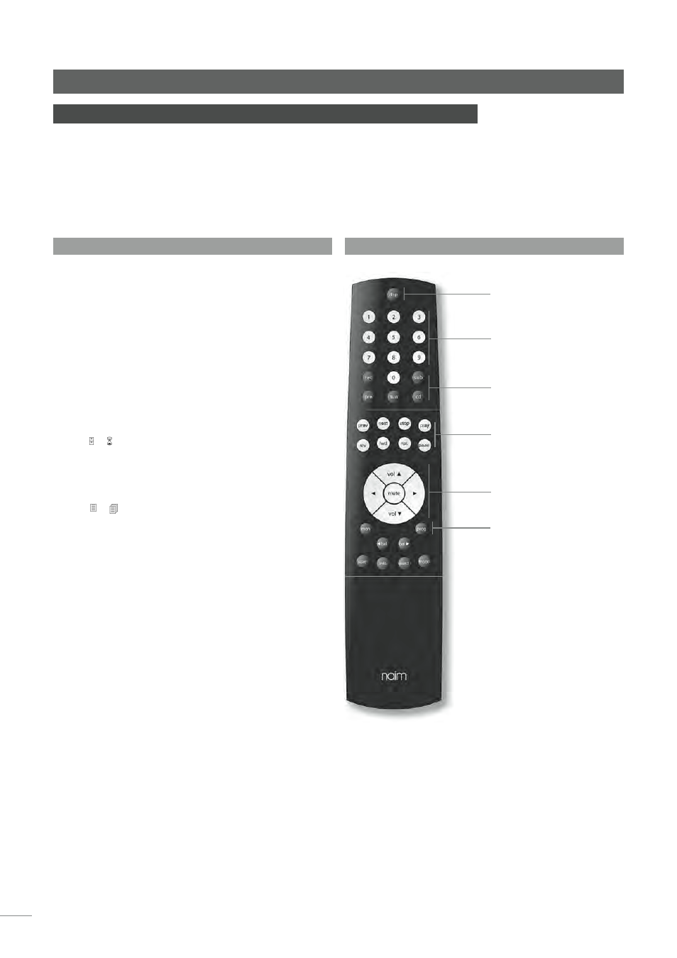 Narcom 4 remote handset, 30 narcom 4 remote handset | Naim Audio NAP 500 User Manual | Page 34 / 44