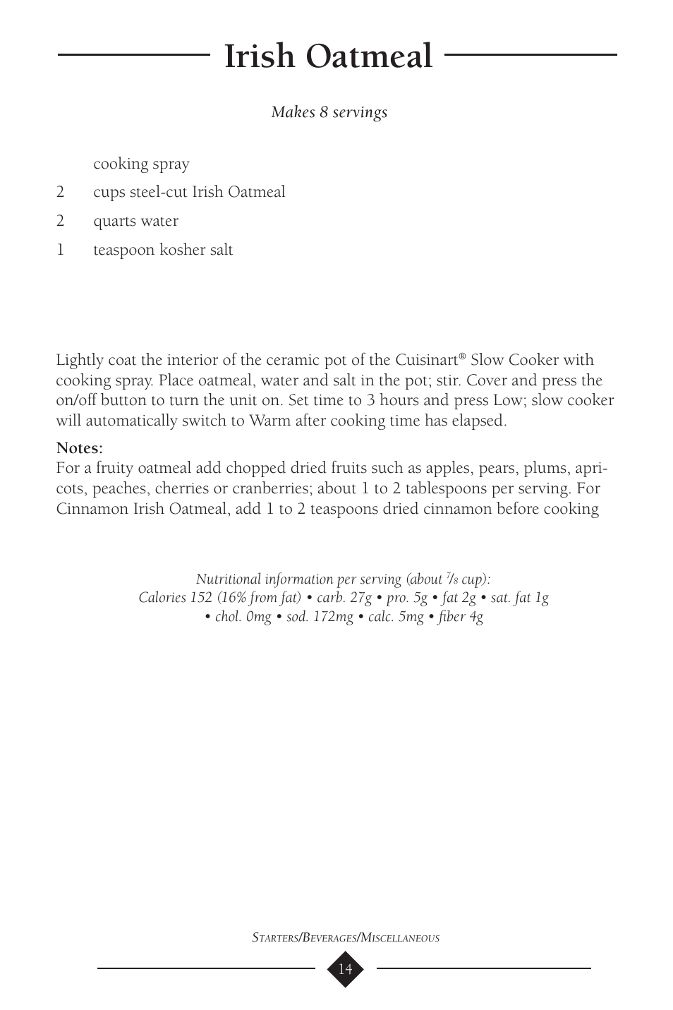 Irish oatmeal | Cuisinart PSC-650 User Manual | Page 17 / 88
