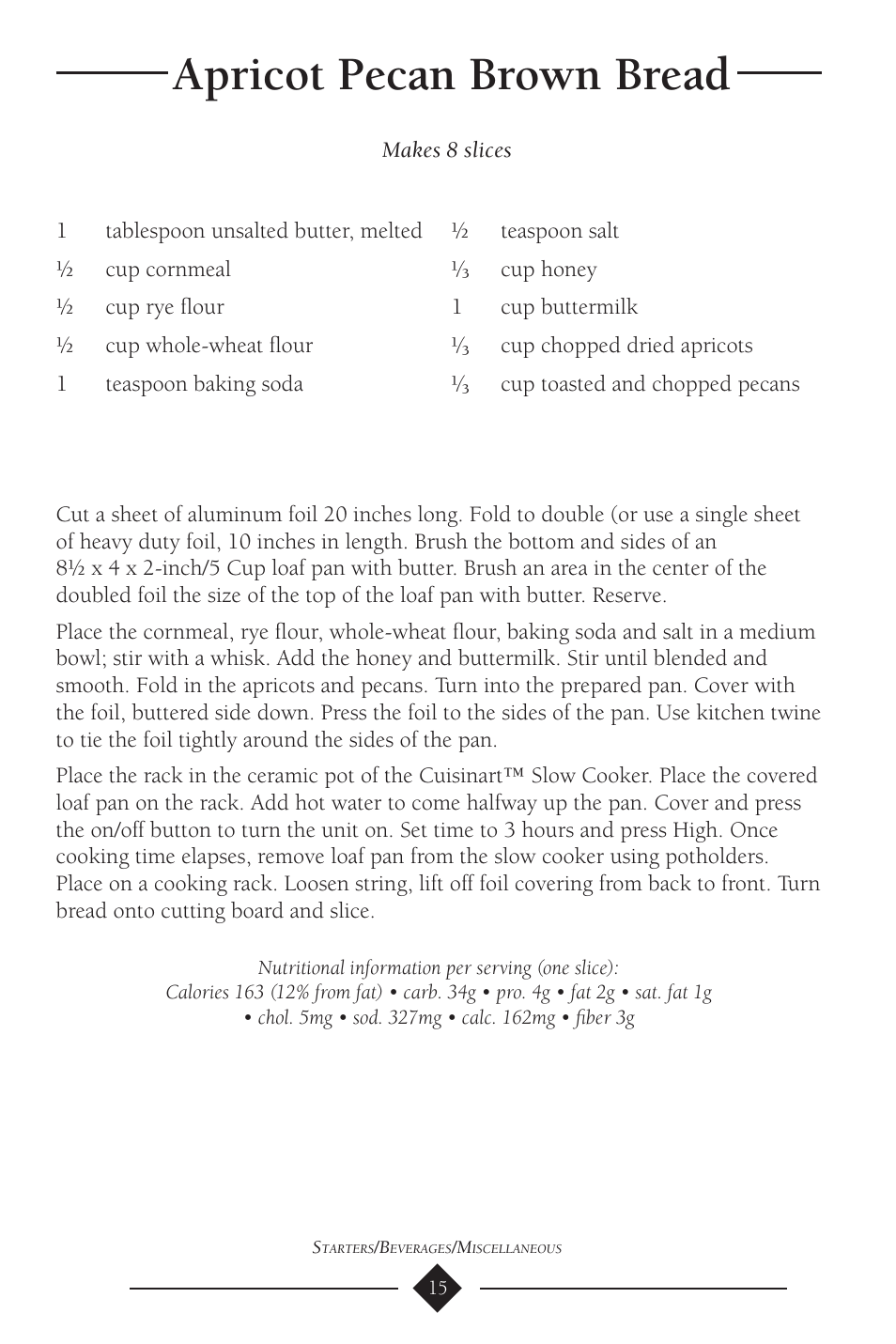 Apricot pecan brown bread | Cuisinart PSC-650 User Manual | Page 18 / 88
