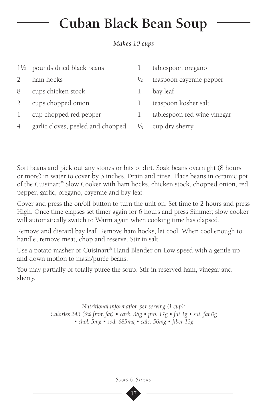Cuban black bean soup | Cuisinart PSC-650 User Manual | Page 20 / 88