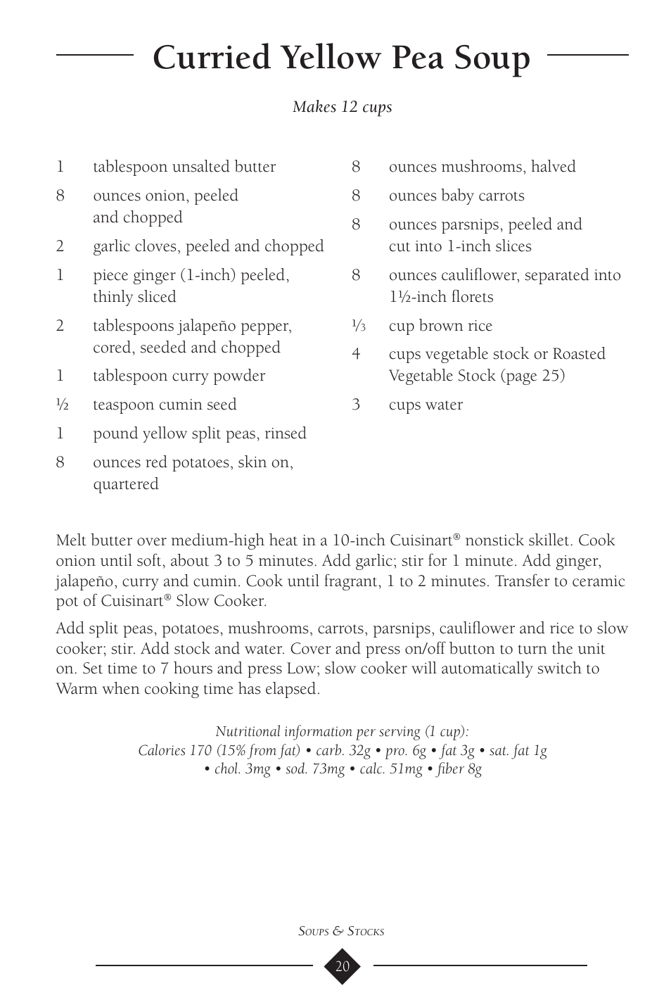 Curried yellow pea soup | Cuisinart PSC-650 User Manual | Page 23 / 88