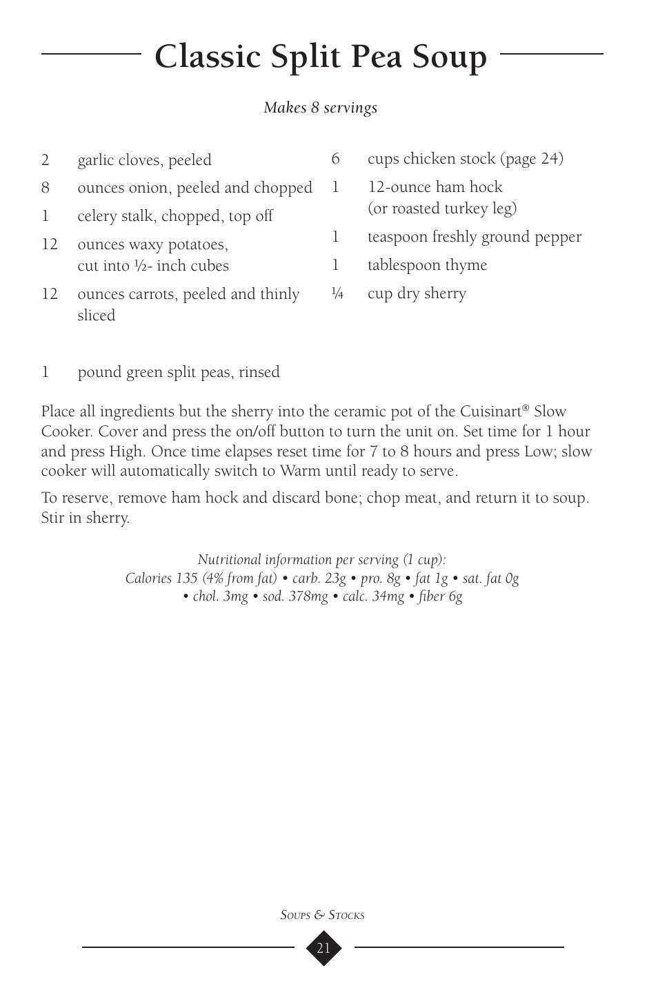 Classic split pea soup | Cuisinart PSC-650 User Manual | Page 24 / 88
