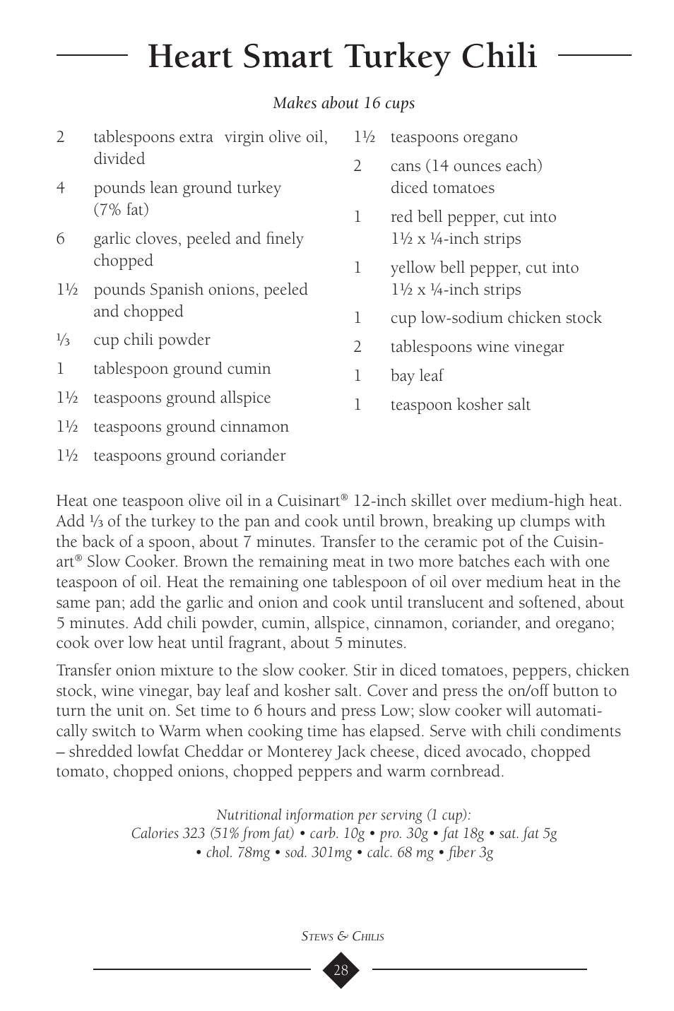 Heart smart turkey chili | Cuisinart PSC-650 User Manual | Page 31 / 88