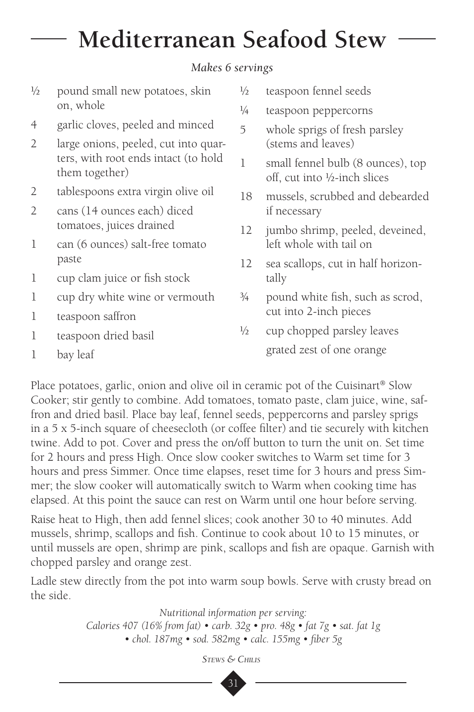 Mediterranean seafood stew | Cuisinart PSC-650 User Manual | Page 34 / 88