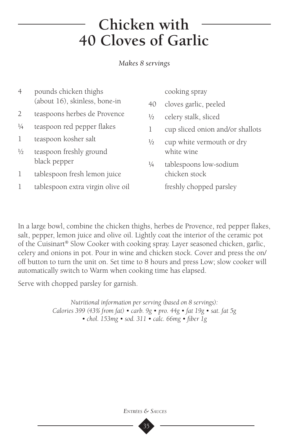 Chicken with 40 cloves of garlic | Cuisinart PSC-650 User Manual | Page 38 / 88