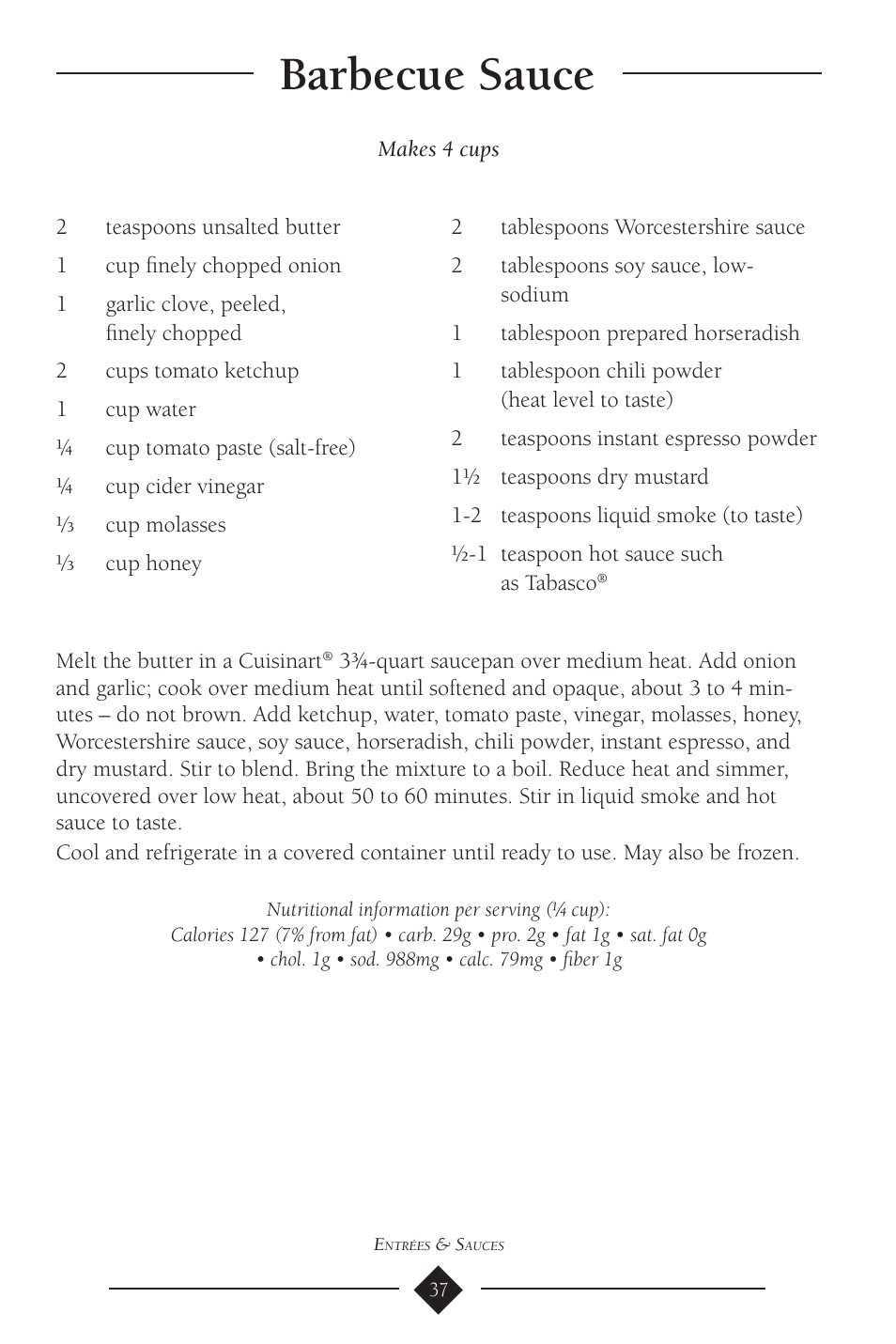 Barbecue sauce | Cuisinart PSC-650 User Manual | Page 40 / 88