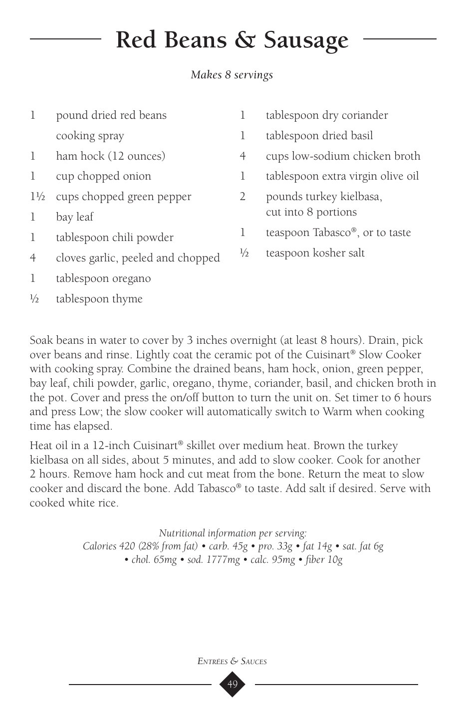 Red beans & sausage | Cuisinart PSC-650 User Manual | Page 52 / 88
