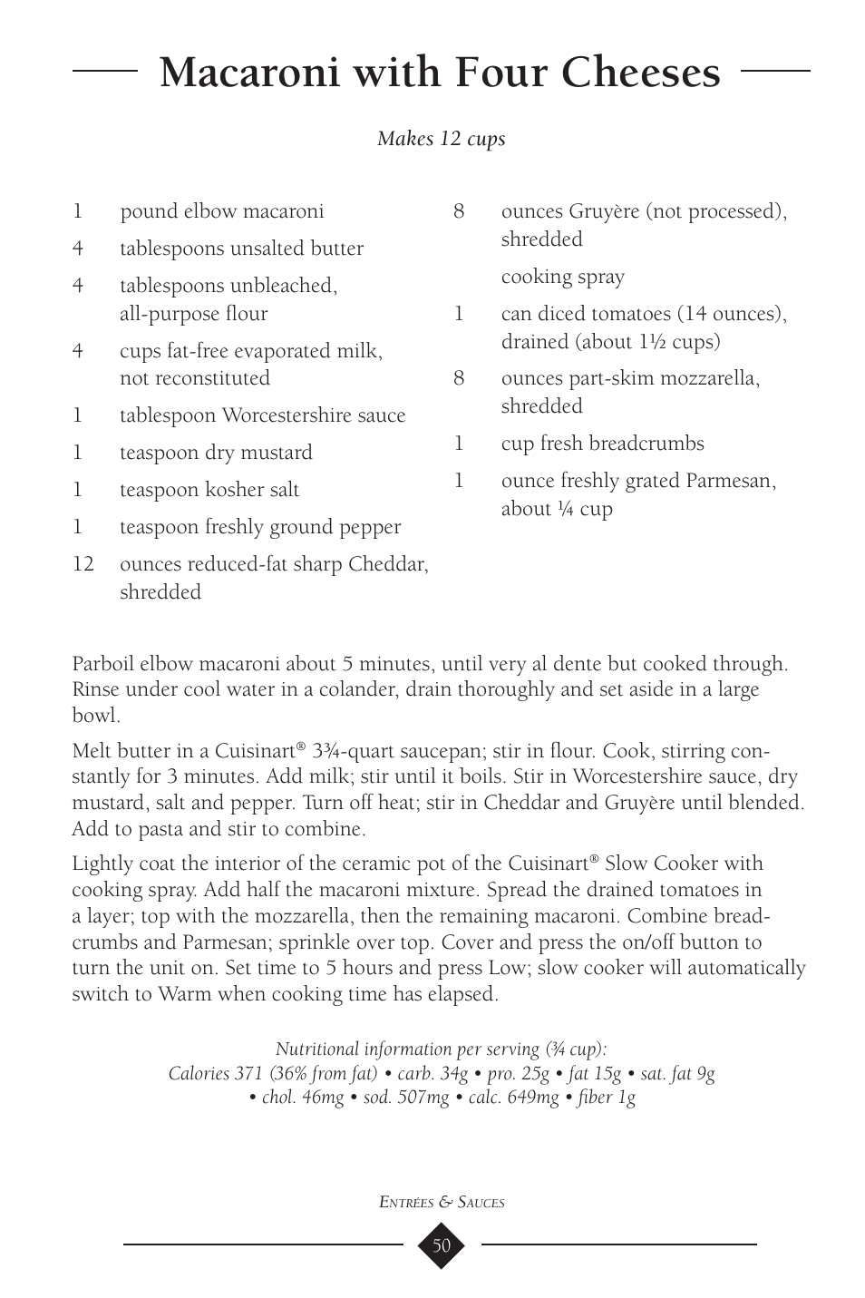 Macaroni with four cheeses | Cuisinart PSC-650 User Manual | Page 53 / 88