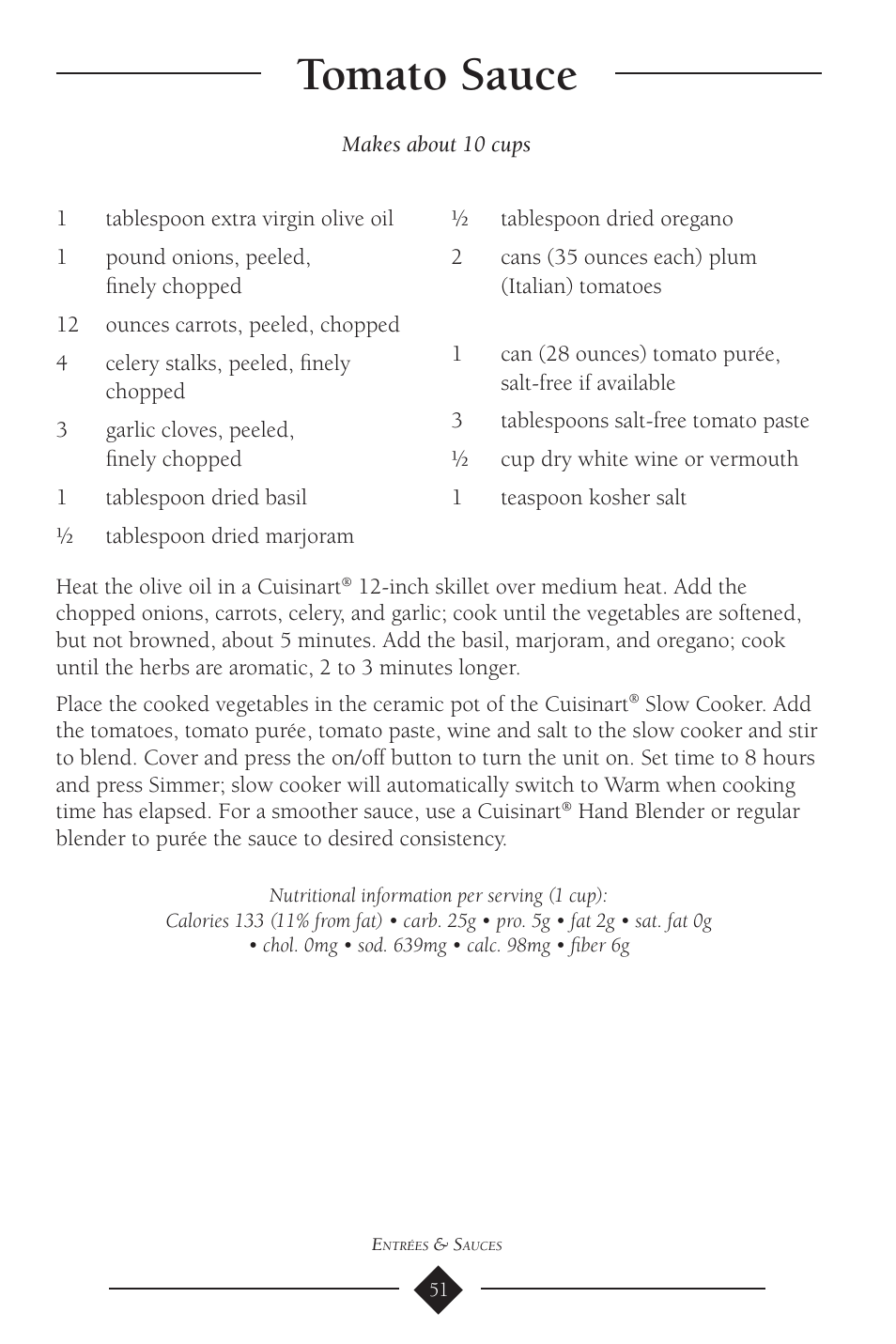 Tomato sauce | Cuisinart PSC-650 User Manual | Page 54 / 88