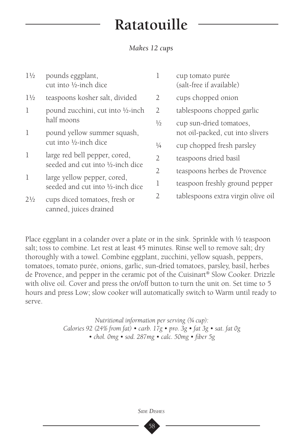 Ratatouille | Cuisinart PSC-650 User Manual | Page 61 / 88