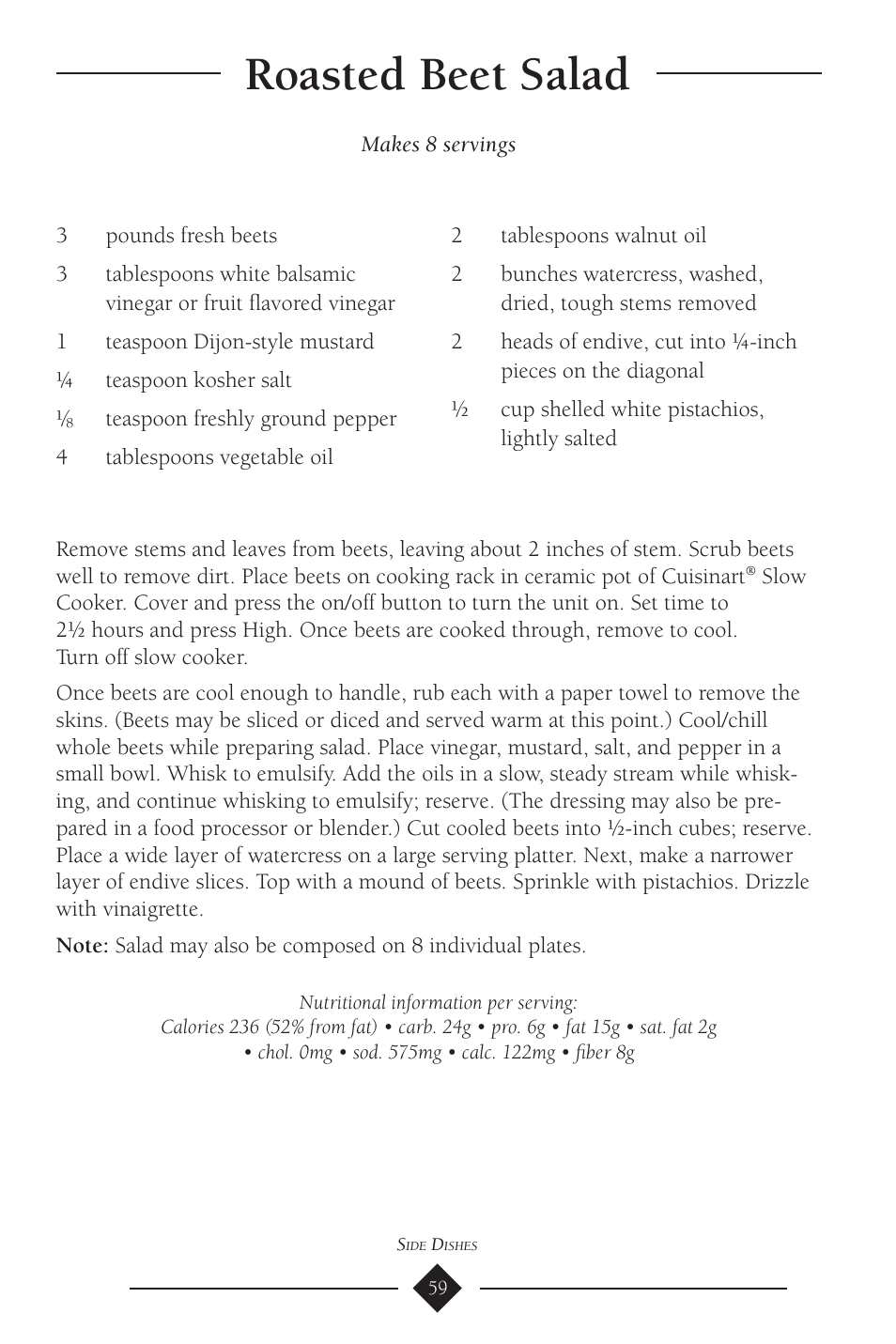 Roasted beet salad | Cuisinart PSC-650 User Manual | Page 62 / 88