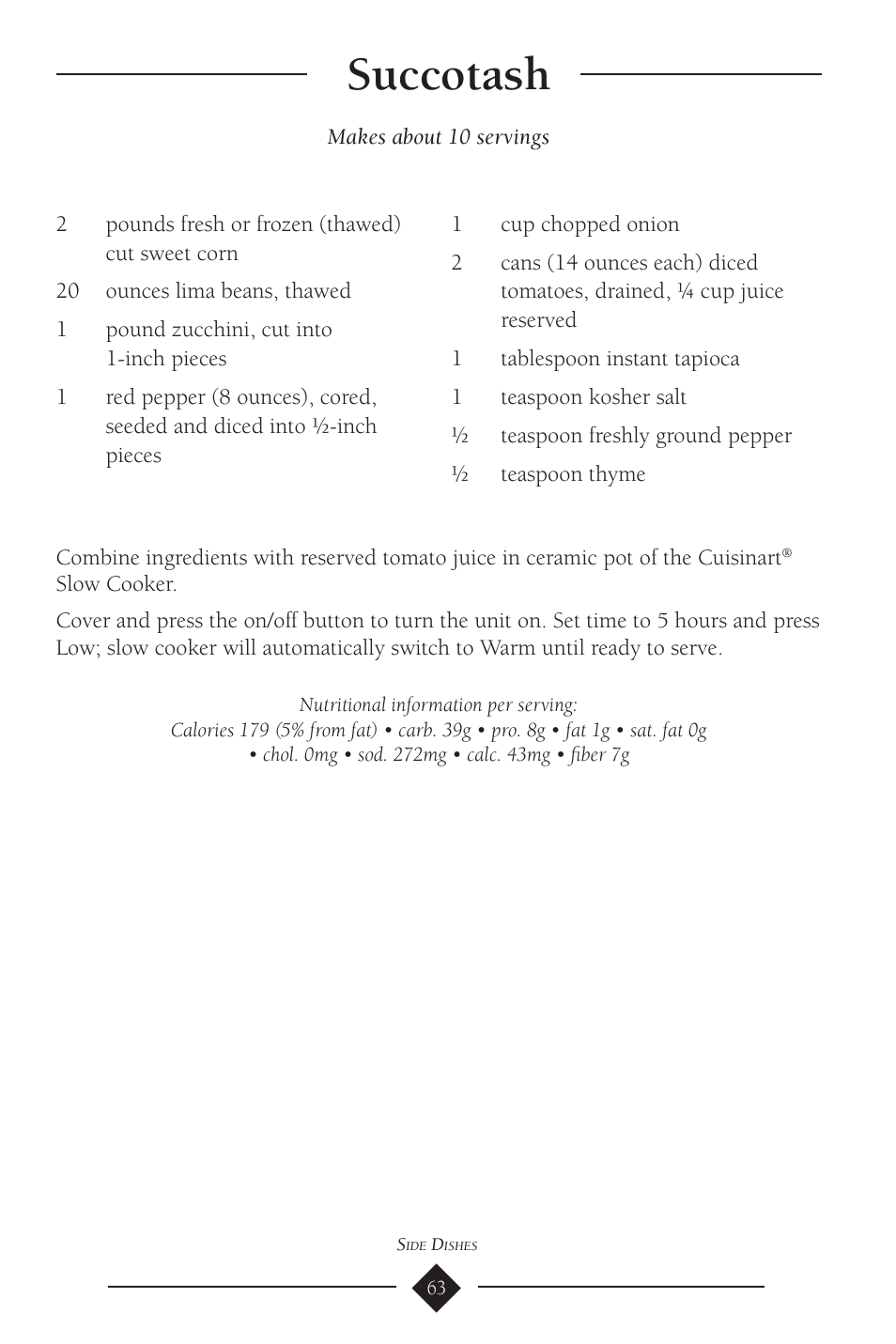 Succotash | Cuisinart PSC-650 User Manual | Page 66 / 88