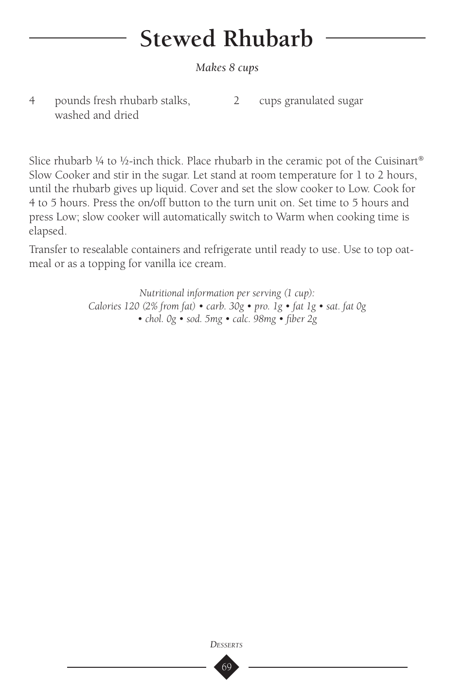 Stewed rhubarb | Cuisinart PSC-650 User Manual | Page 72 / 88