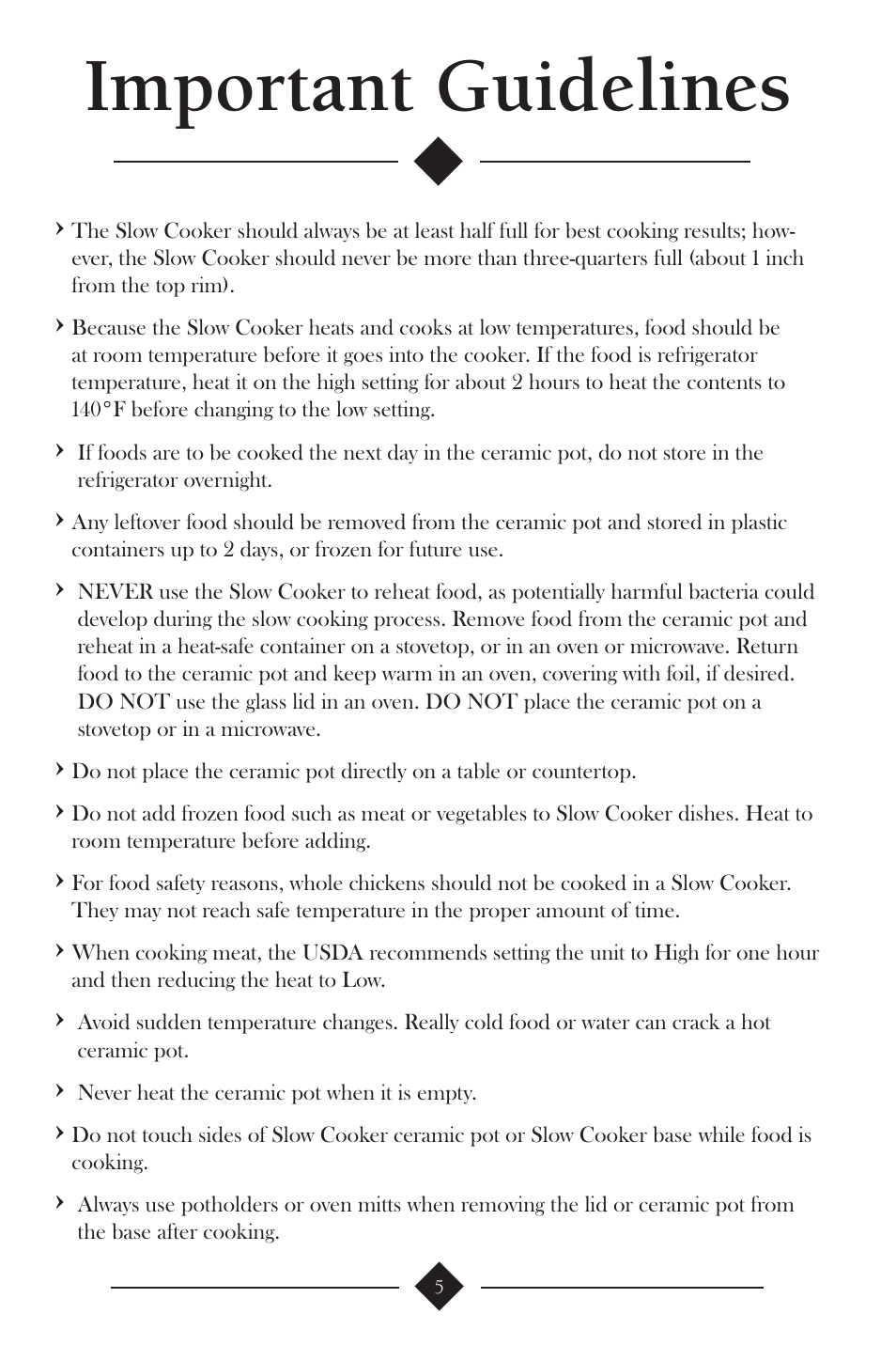 Important guidelines | Cuisinart PSC-650 User Manual | Page 8 / 88