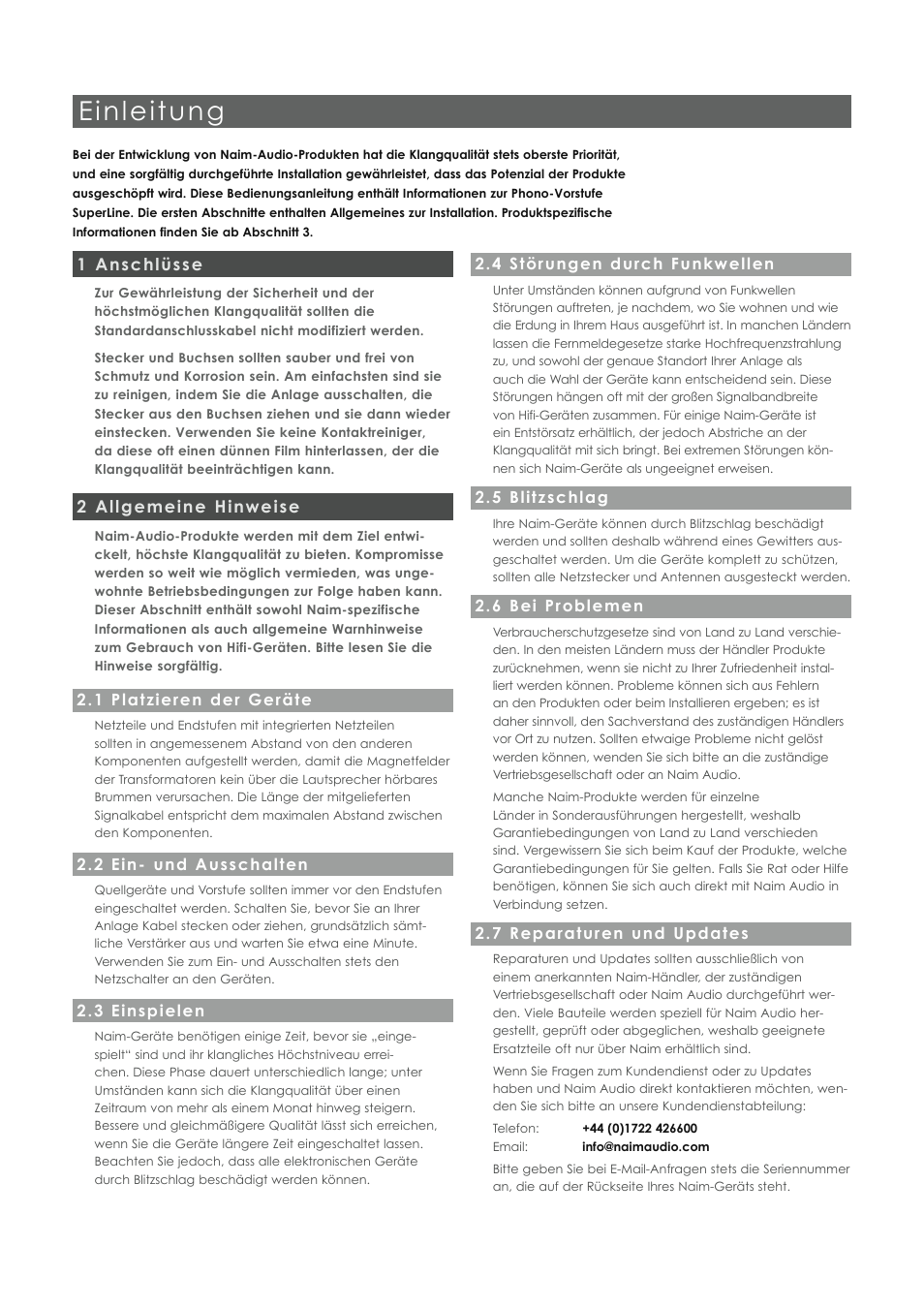 Einleitung | Naim Audio SuperLine User Manual | Page 10 / 32