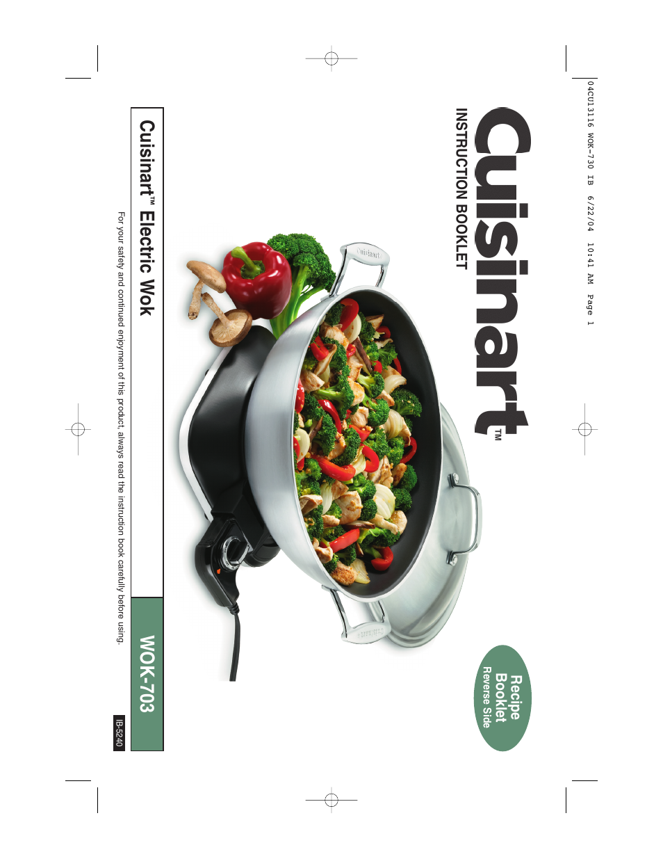 Cuisinart WOK-730 User Manual | 9 pages