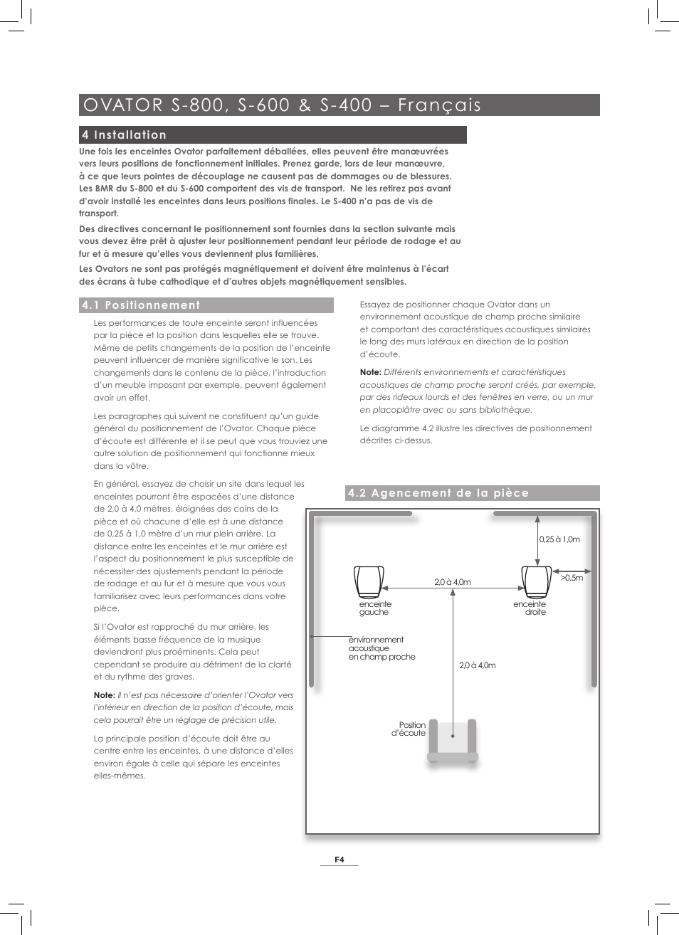 4 installation | Naim Audio Ovator S-800 User Manual | Page 21 / 72