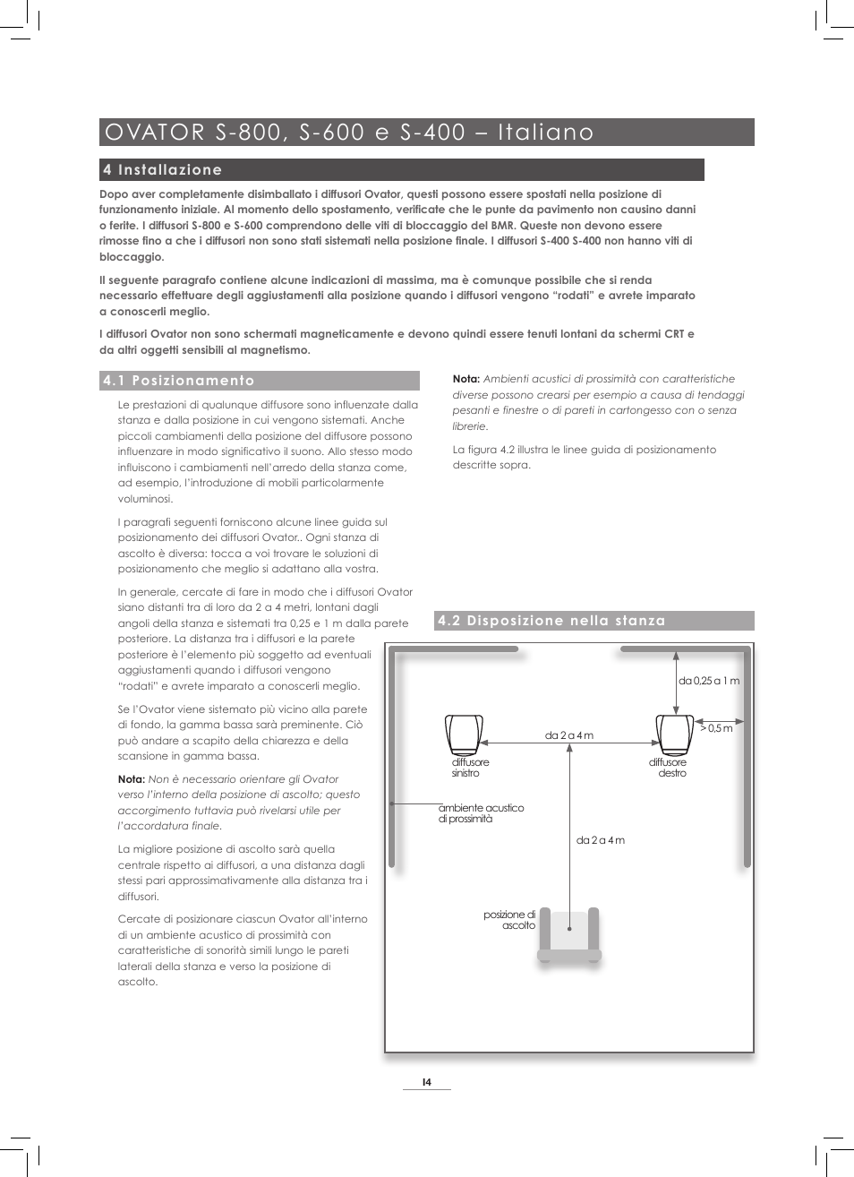 4 installazione | Naim Audio Ovator S-800 User Manual | Page 29 / 72