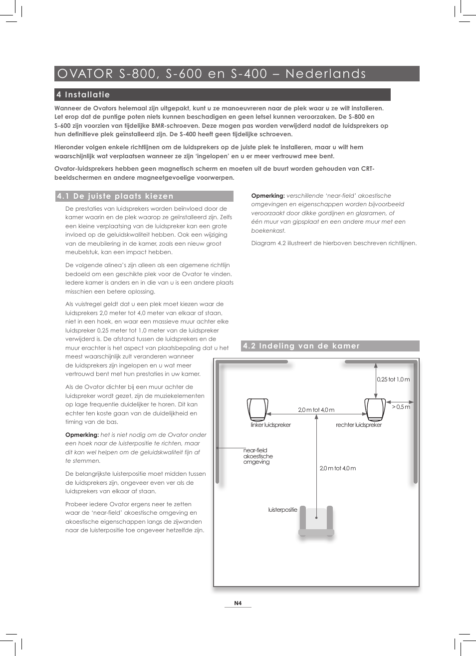 4 installatie | Naim Audio Ovator S-800 User Manual | Page 45 / 72