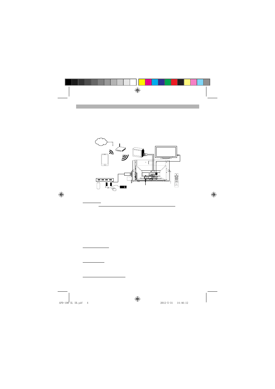 Installation, System connection | Lenco APD-100 User Manual | Page 4 / 61