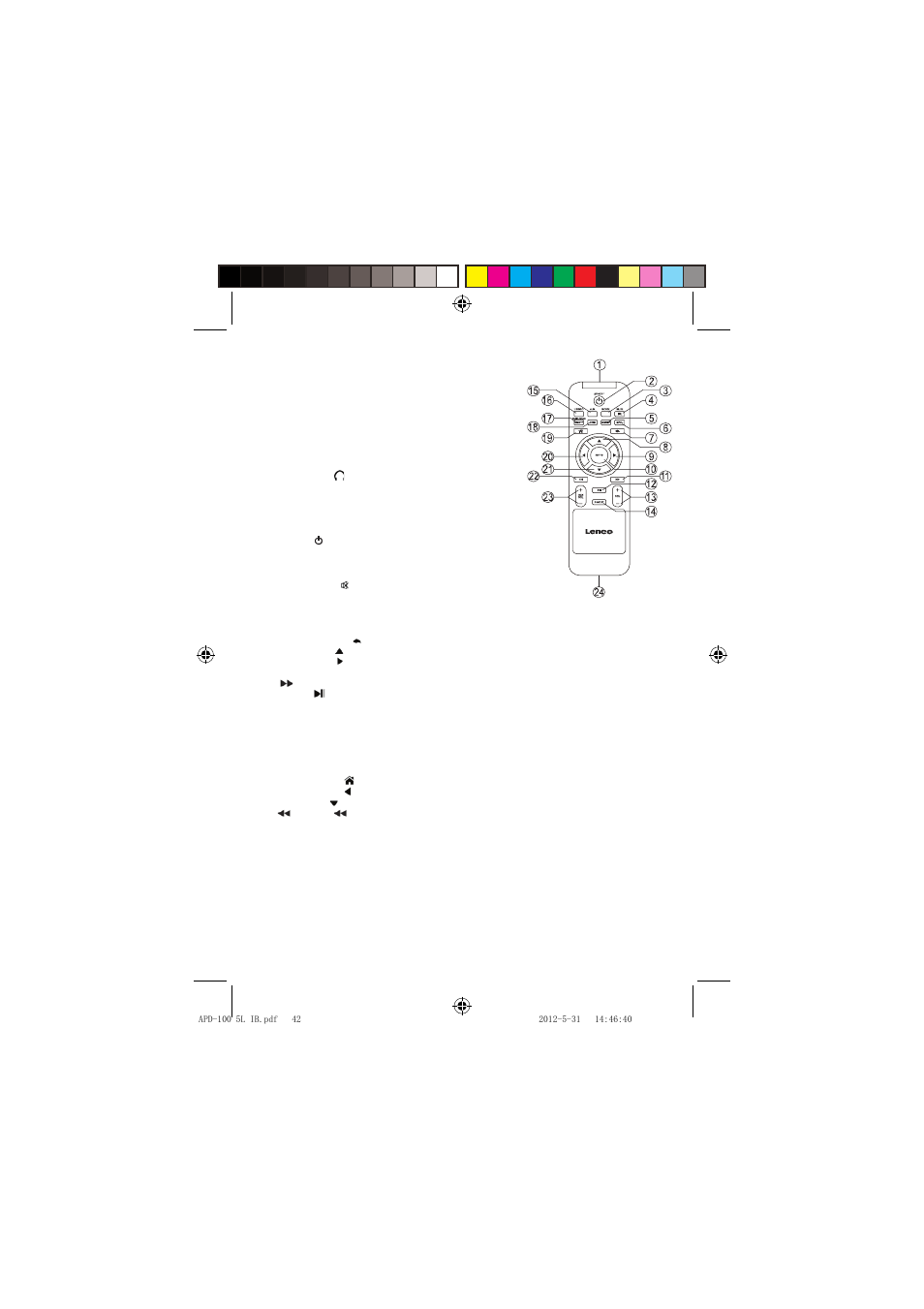 Lenco APD-100 User Manual | Page 42 / 61