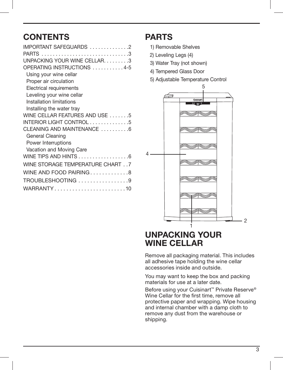 Cuisinart PRIVATE RESERVE CWC-3200 User Manual | Page 3 / 13