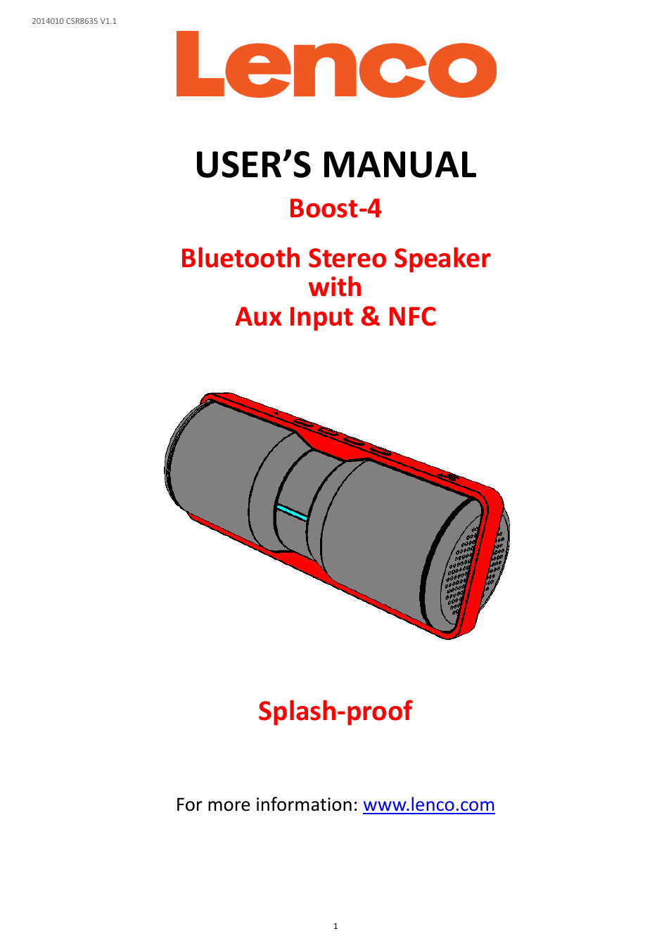 Lenco Boost-4 User Manual | 11 pages