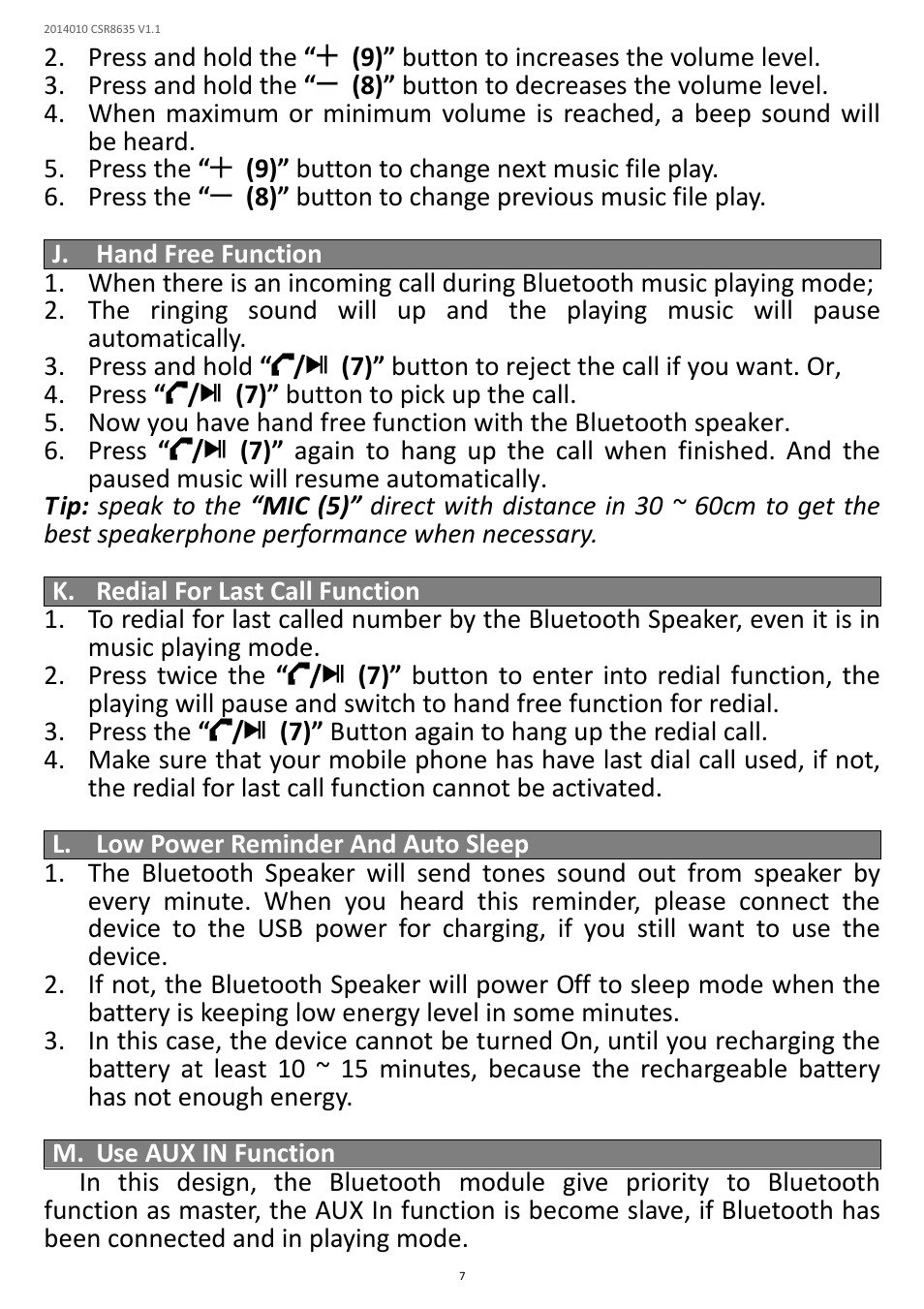 Lenco Boost-4 User Manual | Page 7 / 11