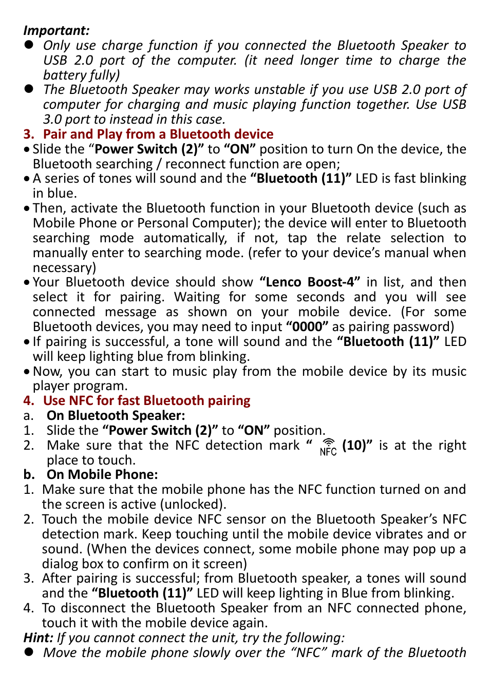 Lenco Boost-4 User Manual | Page 3 / 5