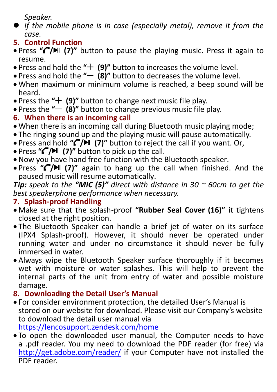 Lenco Boost-4 User Manual | Page 4 / 5