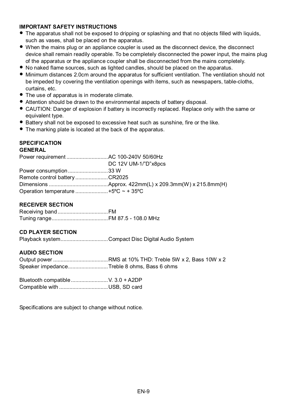 Lenco Boost-8 User Manual | Page 10 / 60