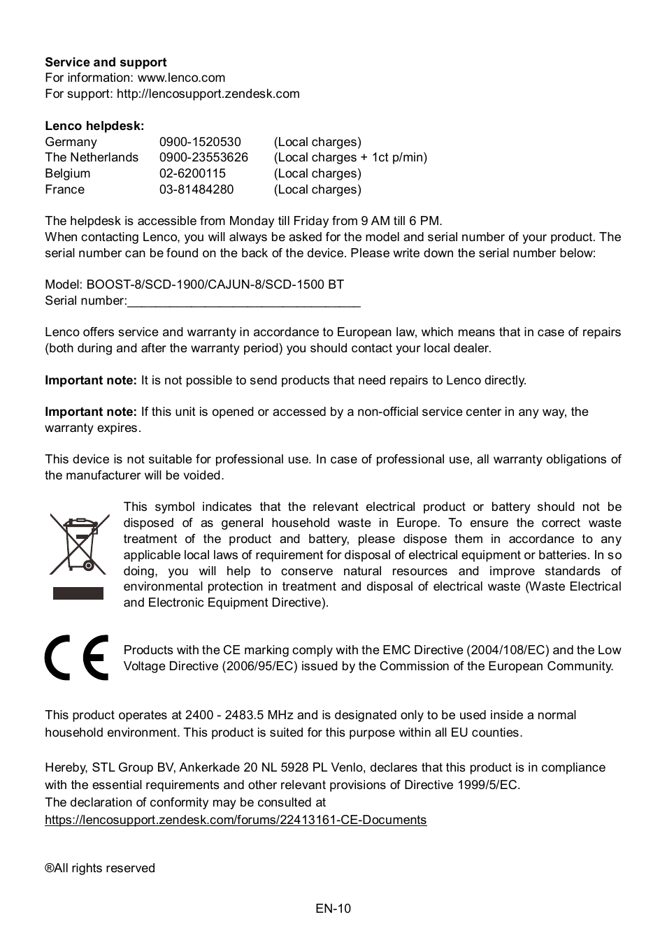 Lenco Boost-8 User Manual | Page 11 / 60