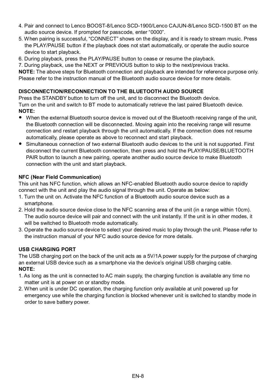 Lenco Boost-8 User Manual | Page 9 / 60