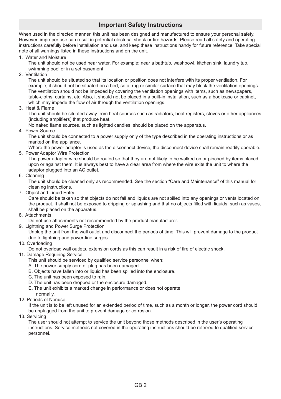 Important safety instructions | Lenco BT-9000 User Manual | Page 2 / 71