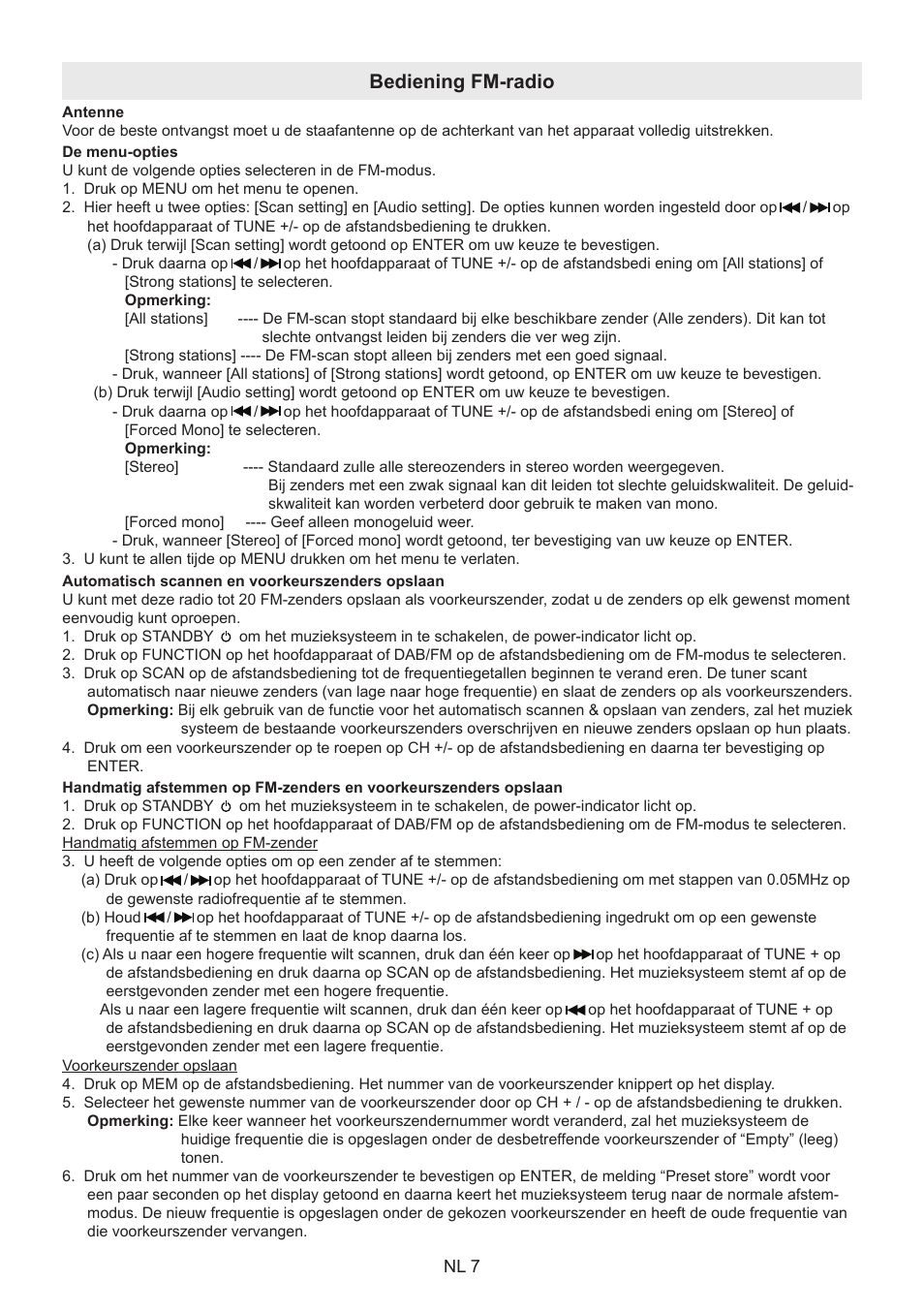 Bediening fm-radio | Lenco BT-9000 User Manual | Page 21 / 71