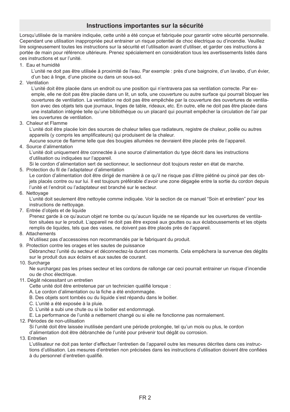 Instructions importantes sur la sécurité | Lenco BT-9000 User Manual | Page 30 / 71