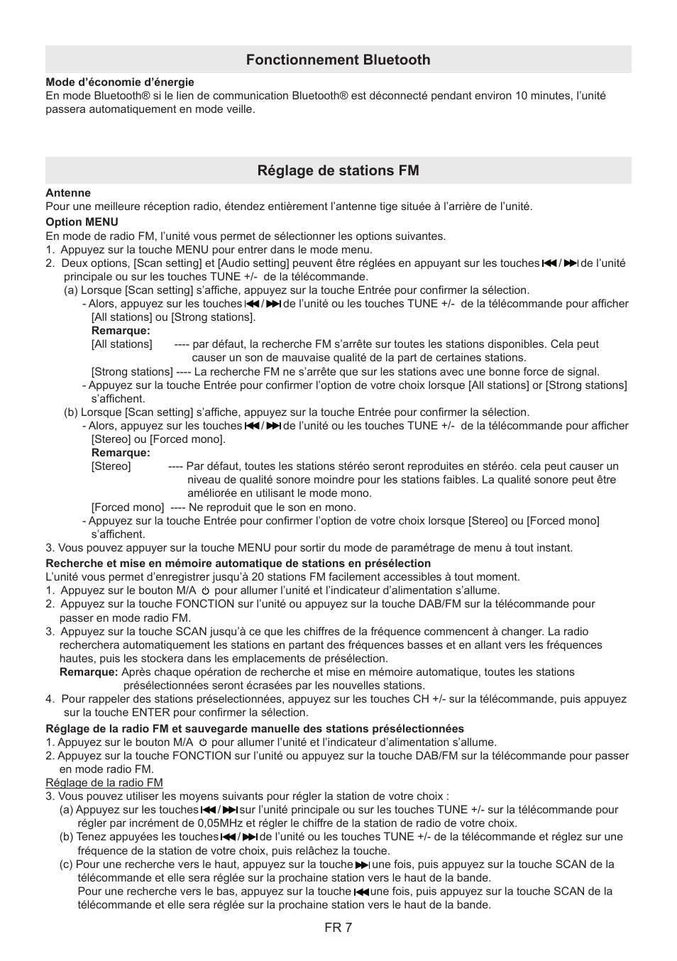 Fonctionnement bluetooth réglage de stations fm | Lenco BT-9000 User Manual | Page 35 / 71