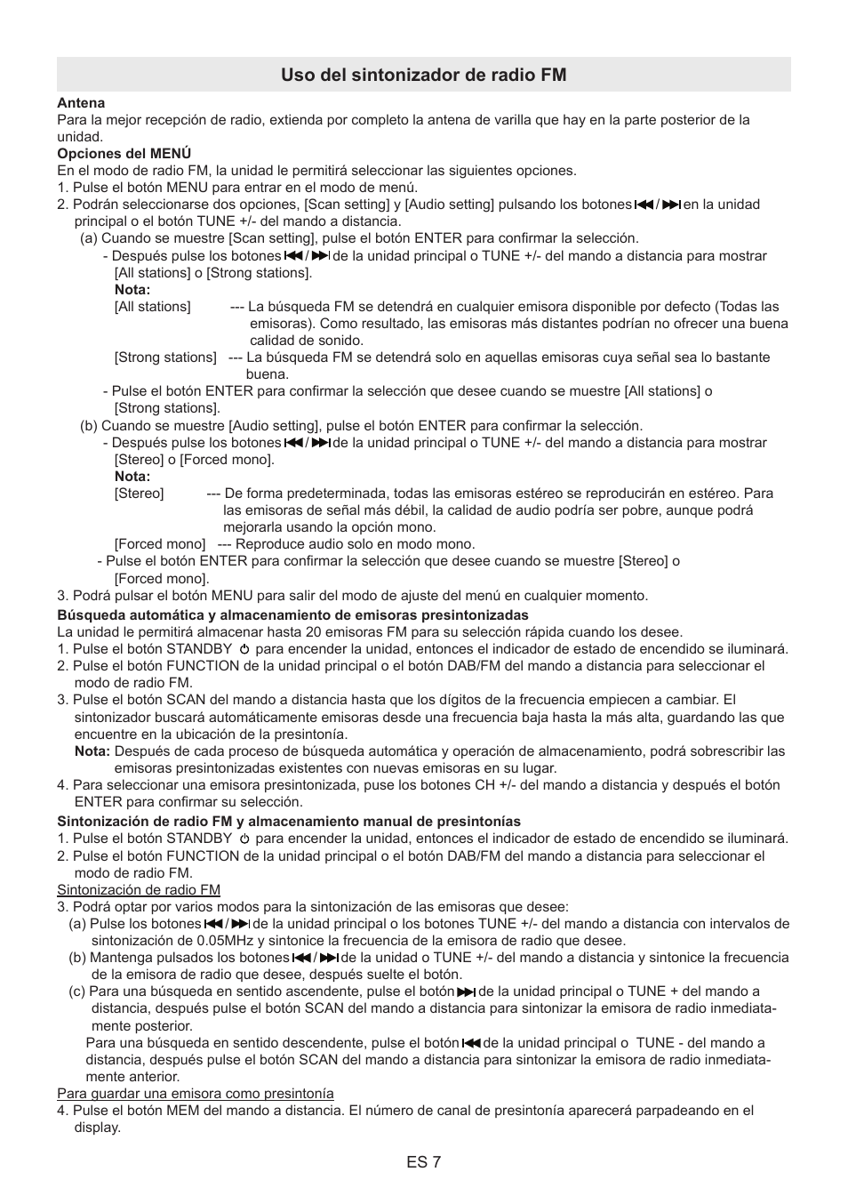 Uso del sintonizador de radio fm | Lenco BT-9000 User Manual | Page 63 / 71