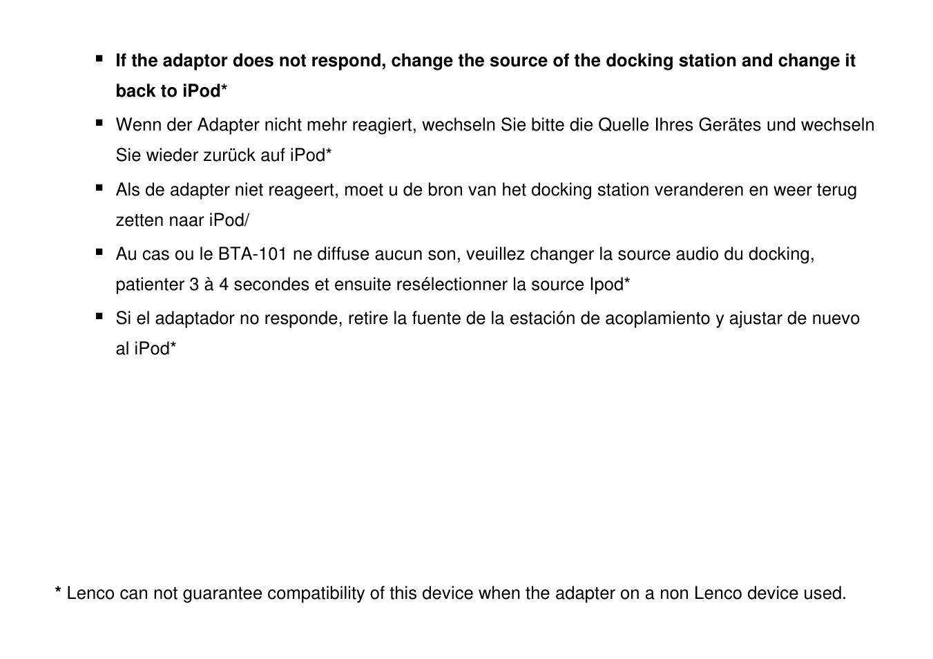 Lenco BTA-101 User Manual | Page 4 / 9