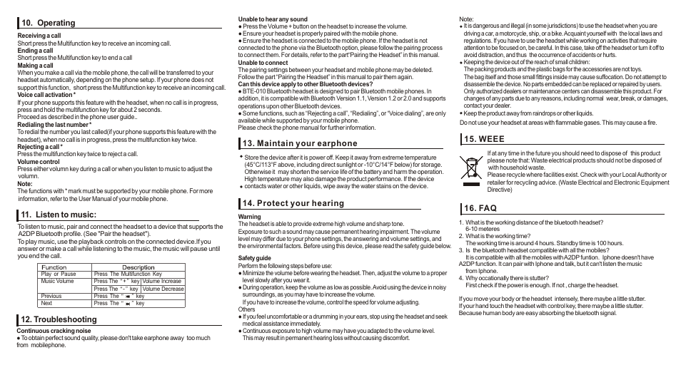 页面 2 | Lenco BTE-010 User Manual | Page 2 / 2