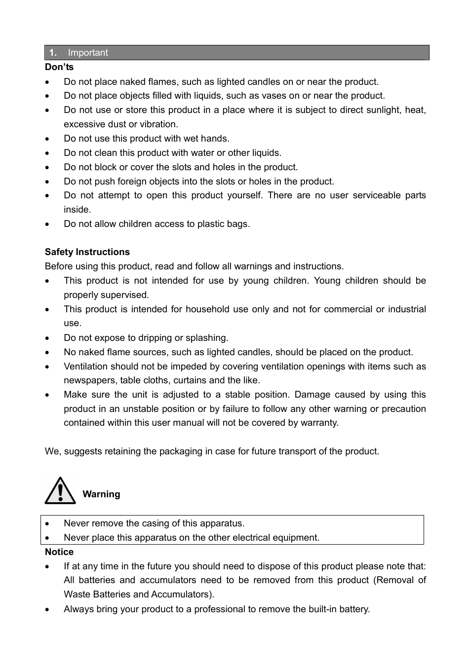 Lenco BTS-110 User Manual | Page 2 / 9