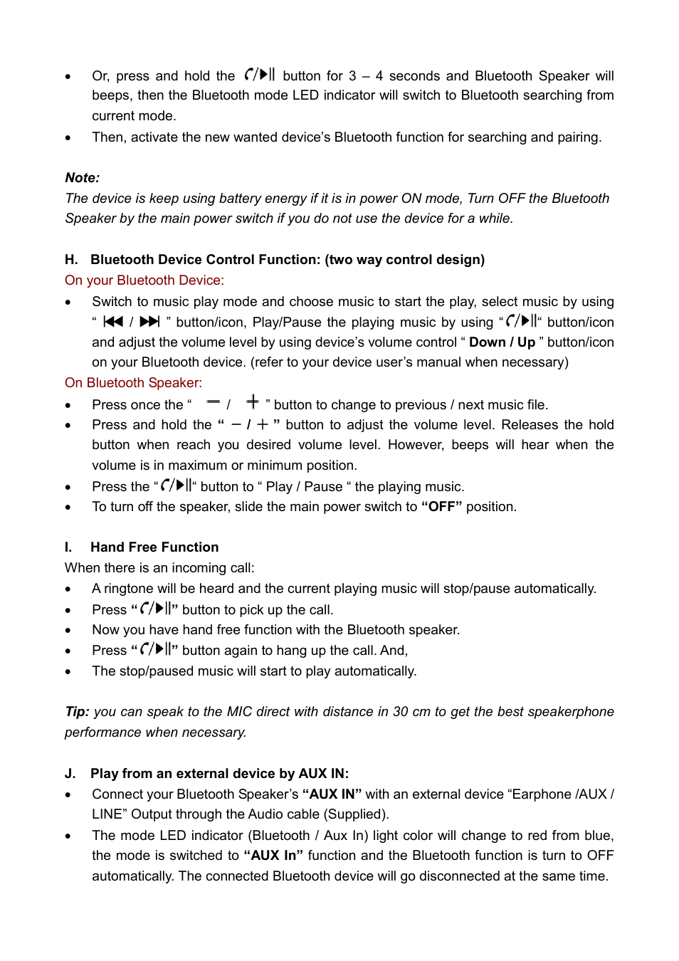 Lenco BTS-110 User Manual | Page 6 / 9