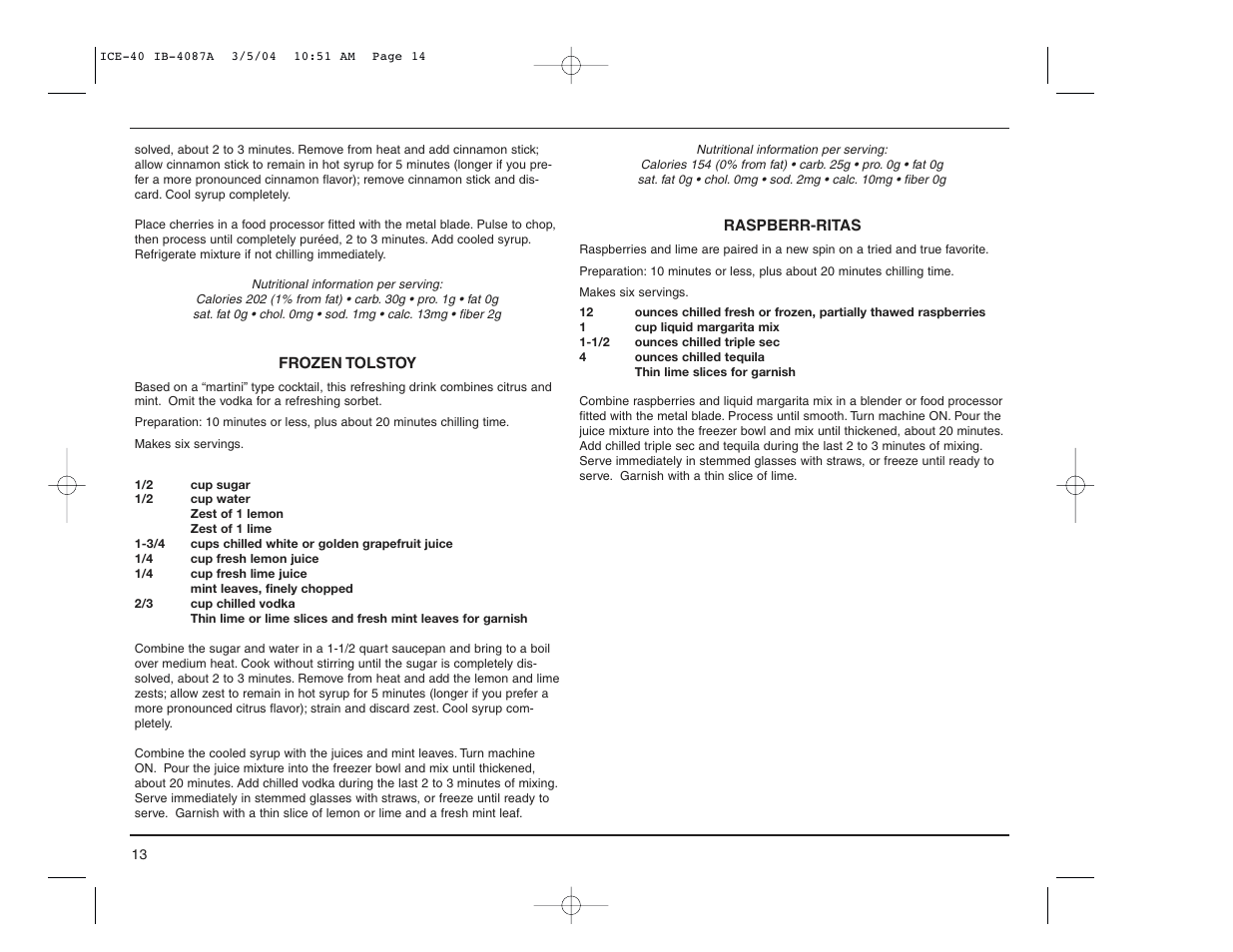 Cuisinart ICE-40 User Manual | Page 14 / 16