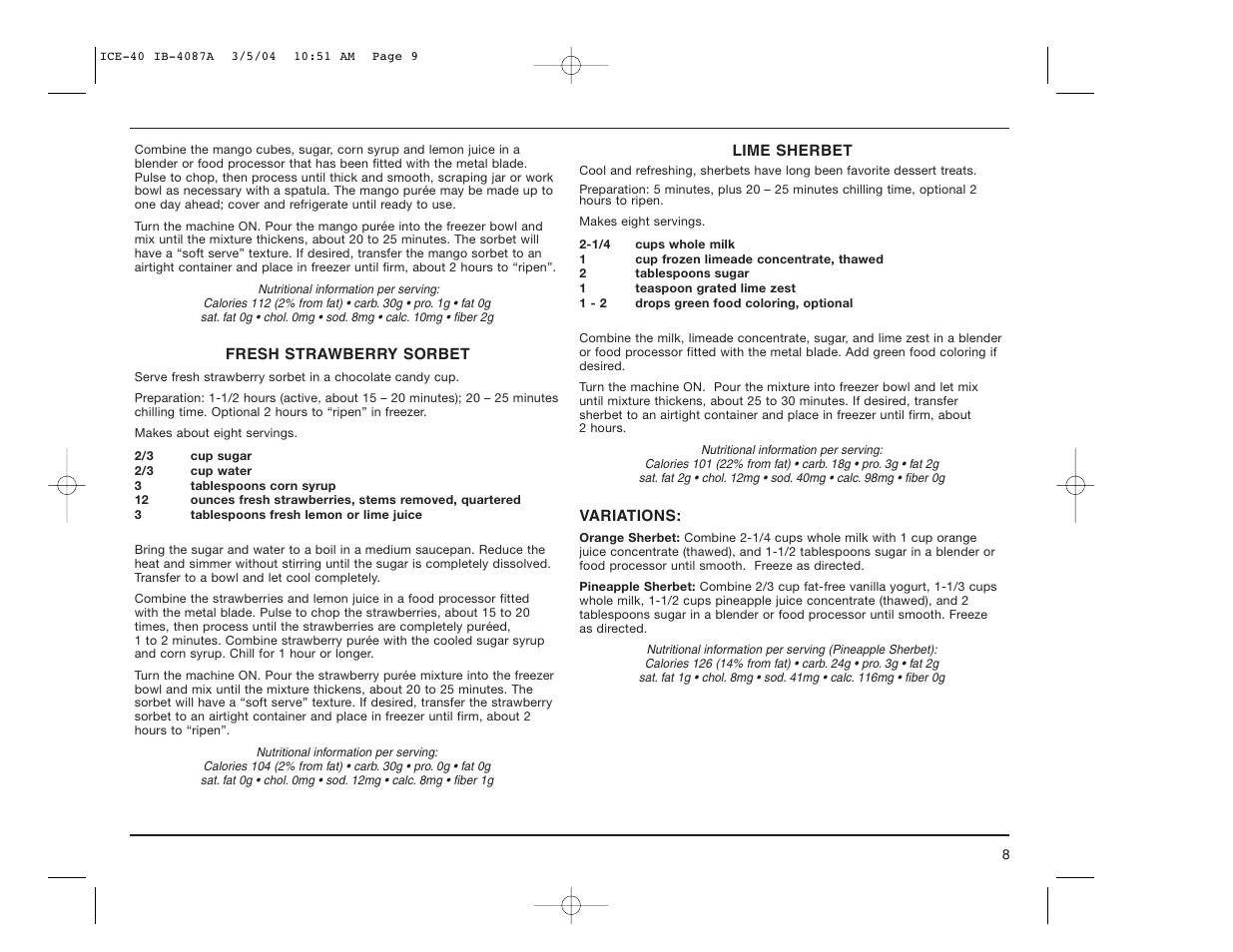 Cuisinart ICE-40 User Manual | Page 9 / 16