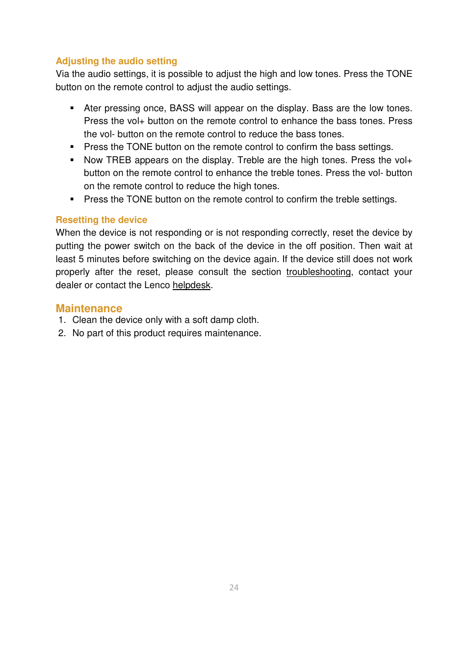 Lenco BTT-2 User Manual | Page 24 / 39