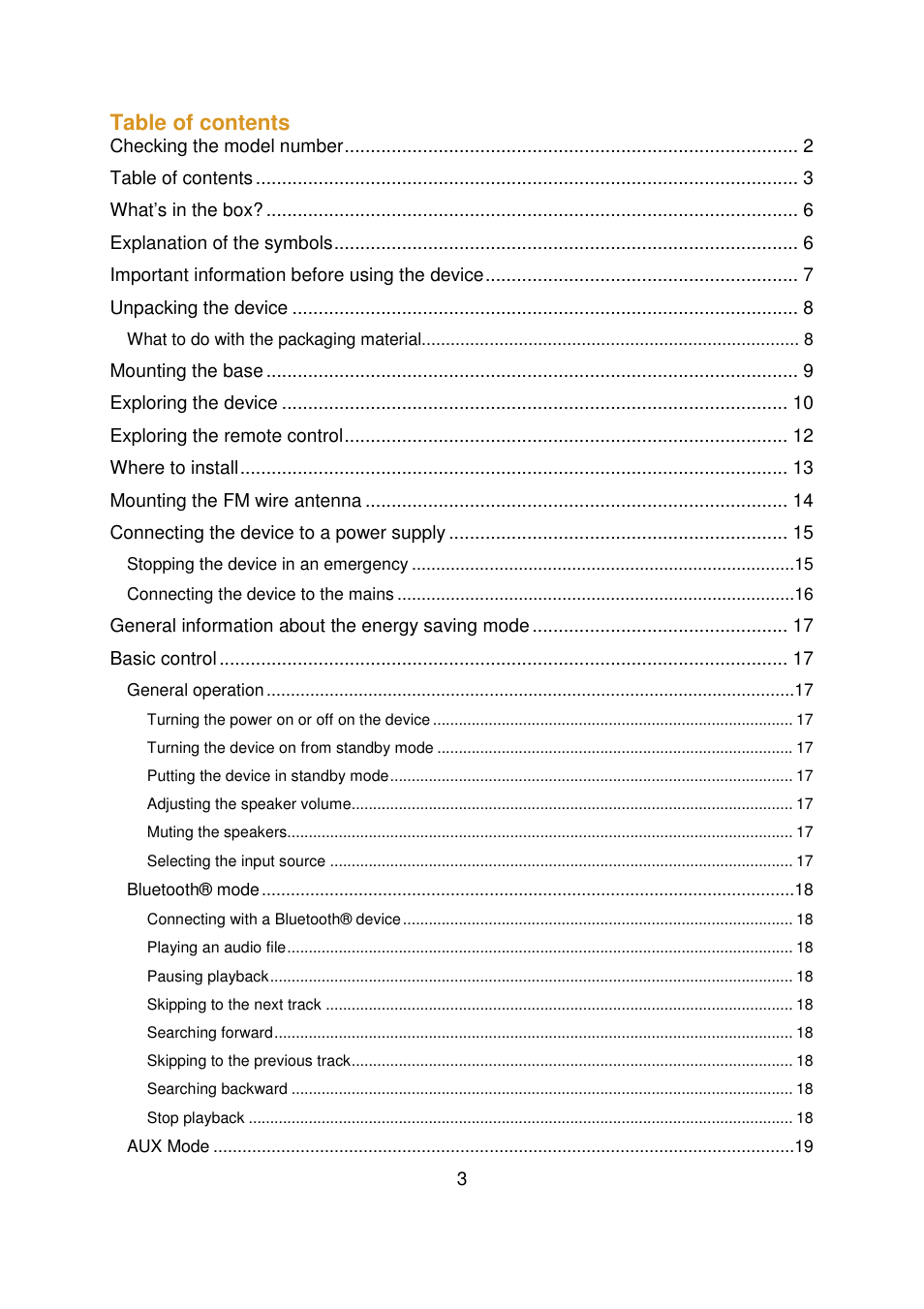 Lenco BTT-2 User Manual | Page 3 / 39