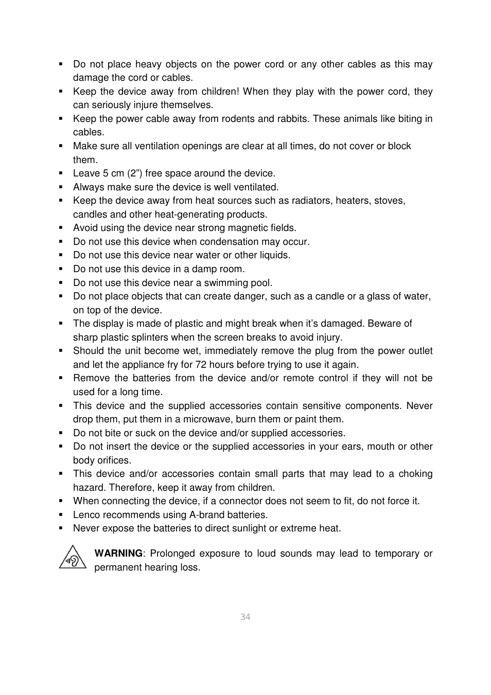 Lenco BTT-2 User Manual | Page 34 / 39