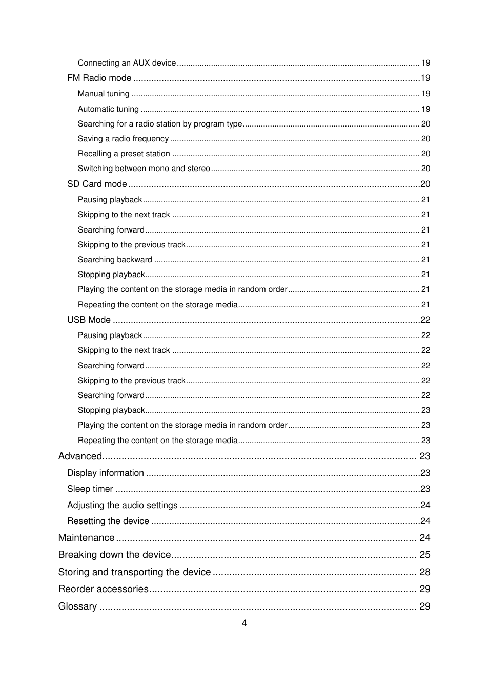 Lenco BTT-2 User Manual | Page 4 / 39