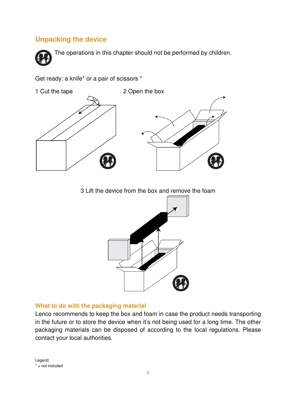 Unpacking the device | Lenco BTT-2 User Manual | Page 8 / 39